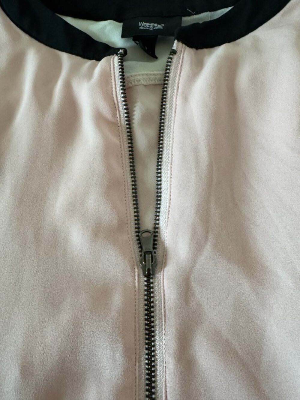 Mossimo Supply Co. Blush Pink Colorblock Bomber Jacket Sz L - Picture 5 of 9